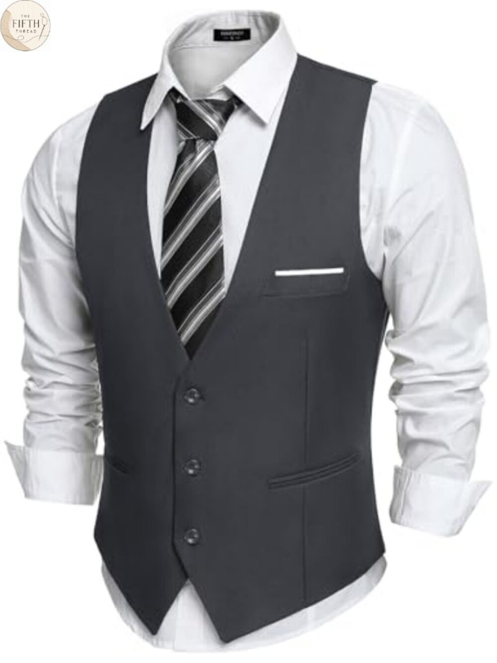 Men's Slim Fit Suit Vest V-Neck Formal Dress Waistcoat Business Casual